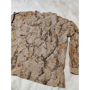 Vintage Liberty Camo T Shirt Long Sleeve Hunting Size XL Pocket Tee